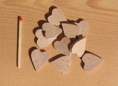 10 miniatuur harten te plakken om massief hout handgemaakte scrapbooking versiering te versieren