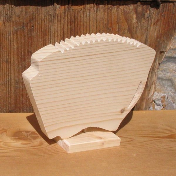 accordeon gemonteerd op een basis met muziekthema handgemaakt massief hout