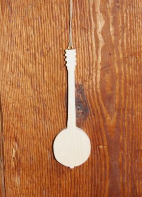 Massief houten banjo ht15cm handgemaakte muziekdecoratie, muzikant geschenk, muziek