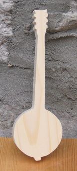 Massief houten banjo ht15cm handgemaakte muziekdecoratie, muzikant geschenk, muziek