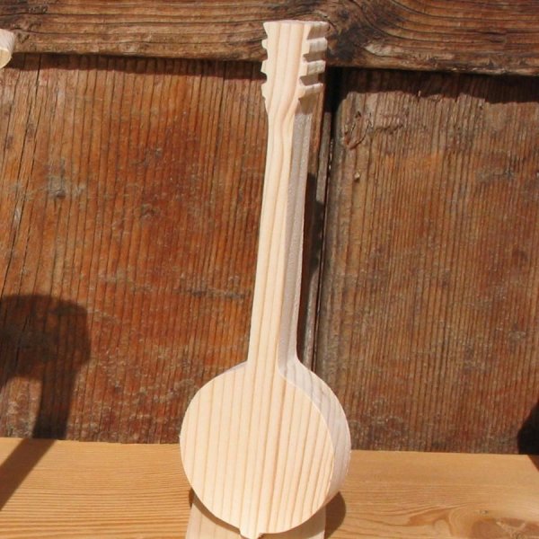 Massief houten banjo ht15cm handgemaakte muziekdecoratie, muzikant geschenk, muziek