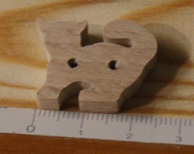 Button kat 25mm massief hout handgemaakte embellishment scrapbooking huisdieren