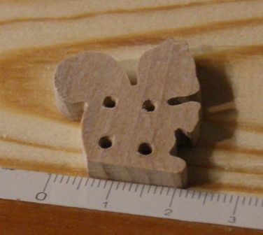 Button eekhoorn 25mm massief hout handgemaakte embellishment scrapbook natuur dieren