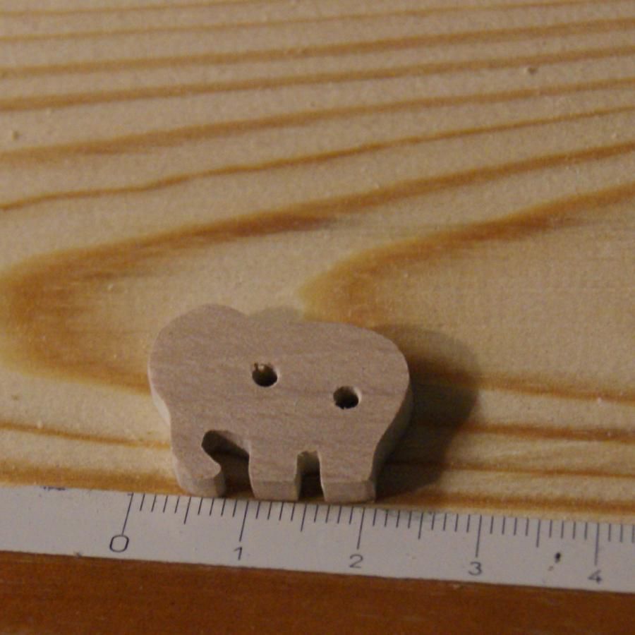 Massief houten knoop olifant 22mm, om te naaien, handgemaakte versiering scrapbooking