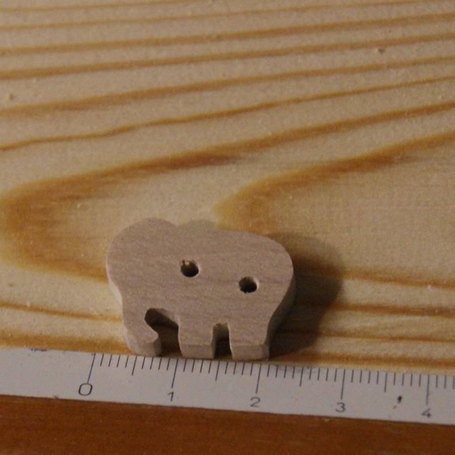Massief houten knoop olifant 22mm, om te naaien, handgemaakte versiering scrapbooking
