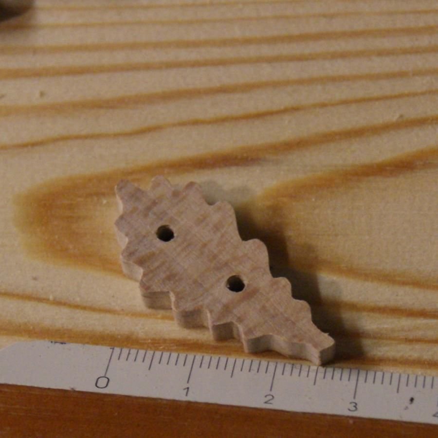 Knoop eikenblad 35mm om te versieren en te naaien massief hout handgemaakte versiering scrapbooking