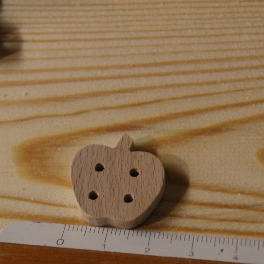 Knoop appel 22mm massief hout embellishment handgemaakt scrapbooking