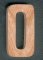 Nummer 0 in massief hout 5 cm met de hand gesneden