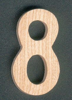 Houten nummer 8, 5 cm, te schilderen en te lijmen, 