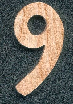 Houten nummer 9 5 cm om te schilderen