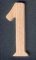 Houten nummer 1, 8cm hoog, markering, nummer om op te plakken