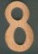 Nummer 8 ht 8cm, markering, handgemaakt massief hout