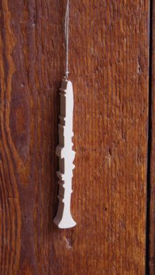 Massief sparrenhouten klarinet 15cm, handgemaakt
