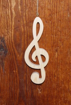 Massief houten dreg 20 cm voor muziekinterieur, tafeldecoratie, muzikantencadeau