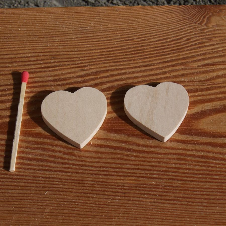 Beeldje hart 3x3 in massief hout te beschilderen, huwelijksdecoratie, Valentijnsdag, houten bruiloft