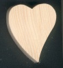 Houten hart 5 x 5,5 cm schuine vorm