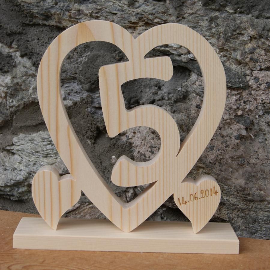 Houten huwelijkshart, 5 jaar huwelijk, origineel decoratiegeschenk, handgemaakt, houten huwelijkscadeau idee