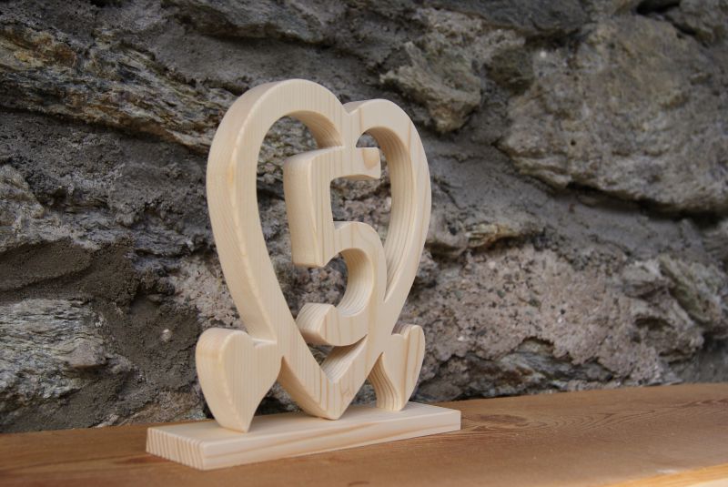 Houten huwelijkshart, 5 jaar huwelijk, origineel decoratiegeschenk, handgemaakt, houten huwelijkscadeau idee