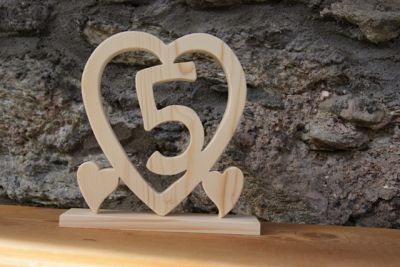 Houten huwelijkshart, 5 jaar huwelijk, origineel decoratiegeschenk, handgemaakt, houten huwelijkscadeau idee