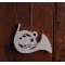 massief houten Franse hoorn 15 cm hoog, handgemaakt, bruiloft decoratie, muziek