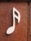 Houten dubbelkruis 15cm, muzieknoot