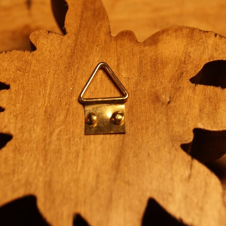 Houten Edelweiss, met de hand gesneden en in de was gezet in kersenhout, chaletdecoratie, lindeboom