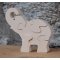olifant puzzel 5 stukjes massief beukenhout, handgemaakt, wilde dieren