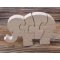 olifant puzzel 4 stukken massief beukenhout, handgemaakt, savanne dieren