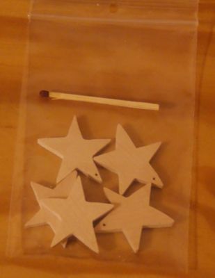 5 doorboorde sterren, kerstversiering om te versieren en op te hangen