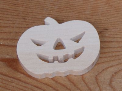 3mm Halloween pompoen beeldje om te schilderen en te lijmen, handgemaakte massief houten scrapbook embellishment