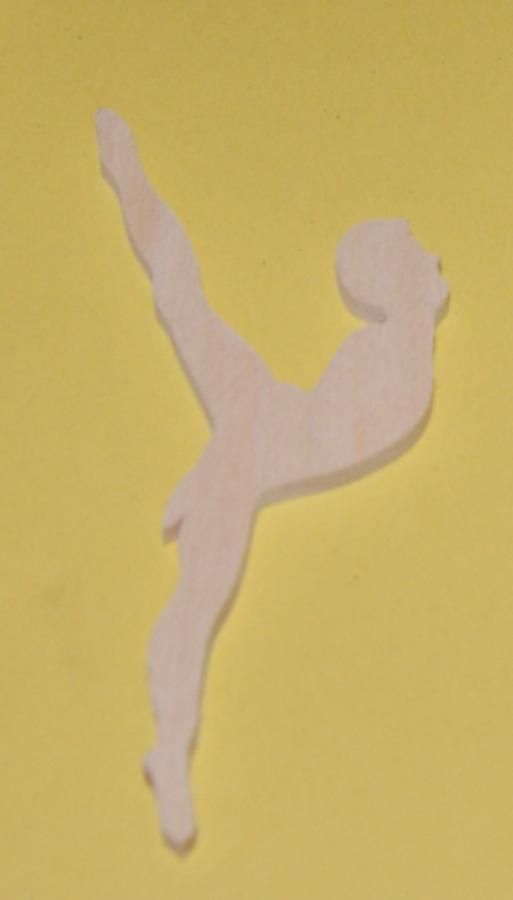 Danser beeldje 3mm massief hout handgemaakte versiering scrapbooking dans