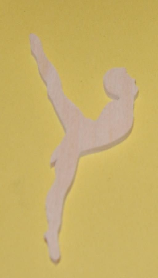 Danser beeldje 3mm massief hout handgemaakte versiering scrapbooking dans