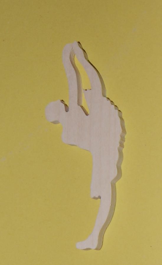 Danser beeldje 3mm massief hout handgemaakte versiering scrapbooking dans