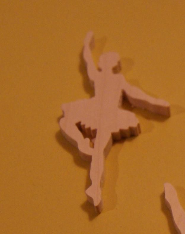 Danser beeldje 3mm massief hout handgemaakte versiering scrapbooking dans
