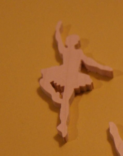 Danser beeldje 3mm massief hout handgemaakte versiering scrapbooking dans