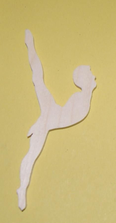 Danser beeldje 3mm massief hout handgemaakte versiering scrapbooking dans