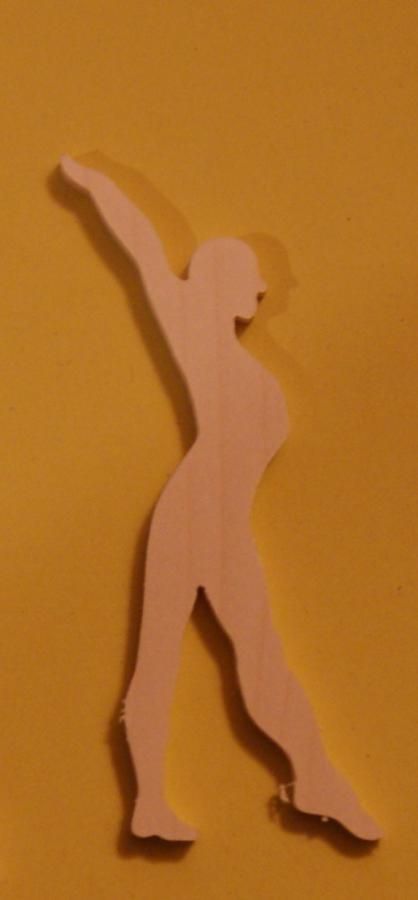 Danser beeldje 3mm massief hout handgemaakte versiering scrapbooking dans