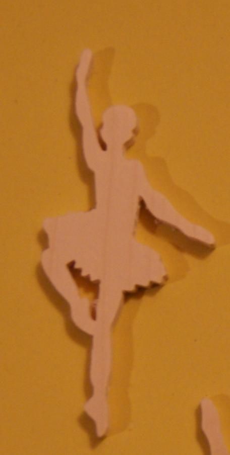 Danser beeldje 3mm massief hout handgemaakte versiering scrapbooking dans