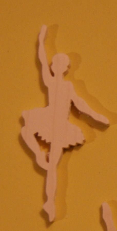Danser beeldje 3mm massief hout handgemaakte versiering scrapbooking dans