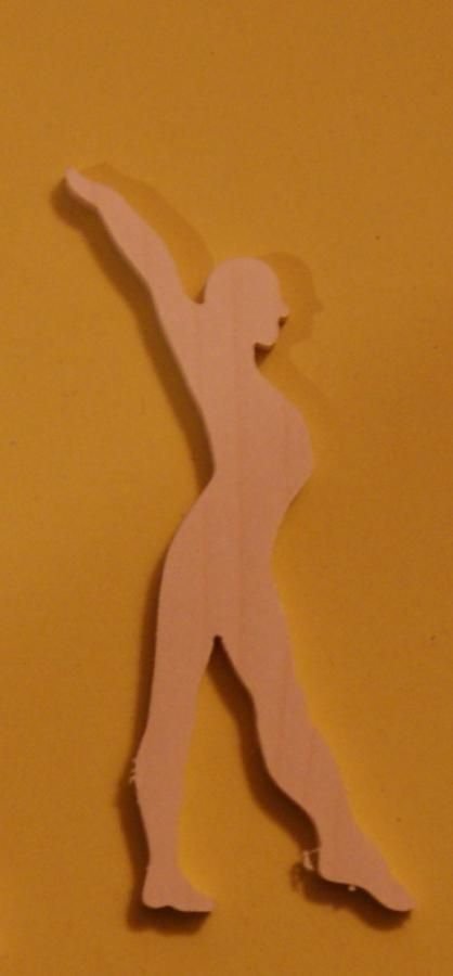 Danser beeldje 3mm massief hout handgemaakte versiering scrapbooking dans