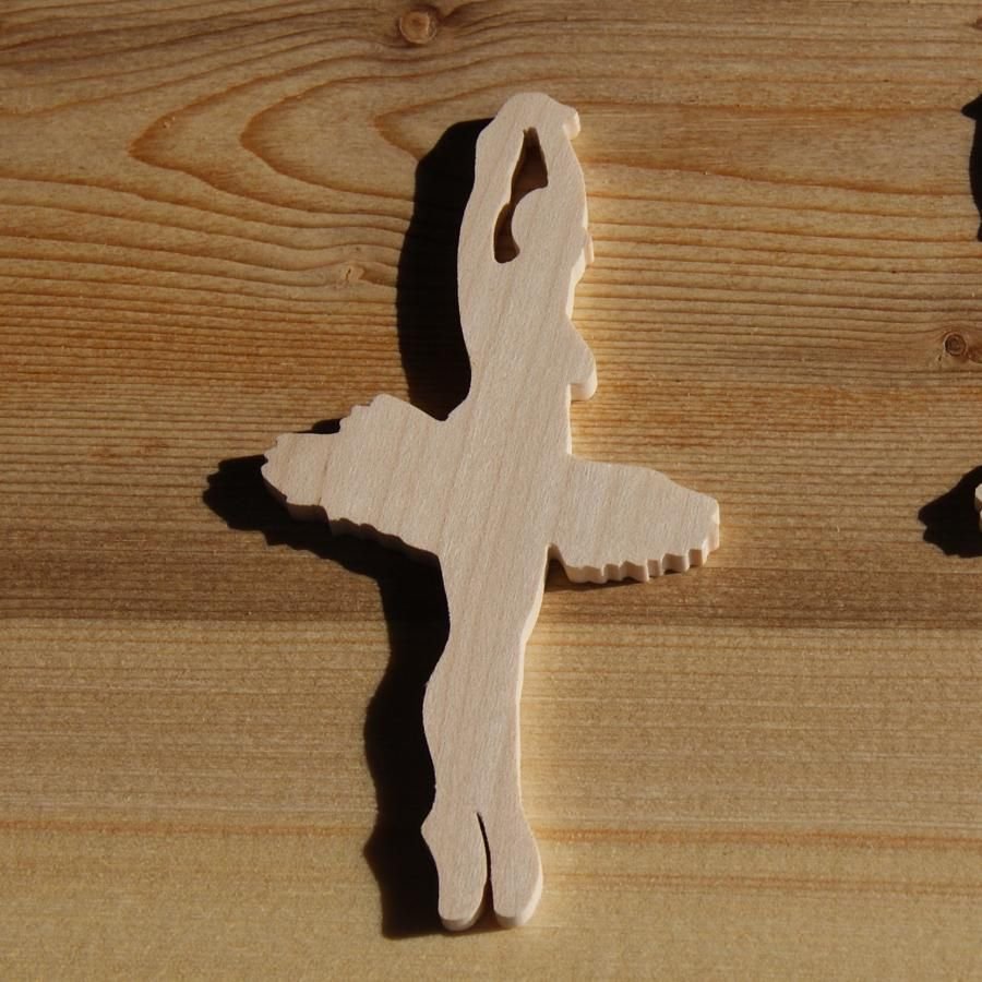 Danser beeldje 3mm massief hout handgemaakte versiering scrapbooking dans