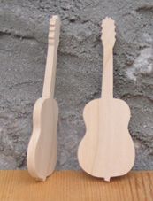 Beeldje stift gitaar bruiloft muziekthema, hout, handgemaakt