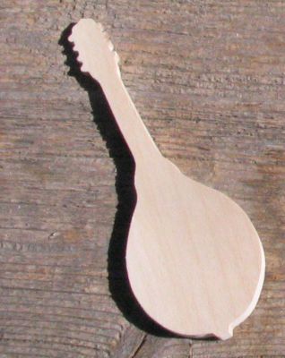 Mandoline beeldje bruiloft thema muziek handgemaakt massief hout versiering scrapbooking