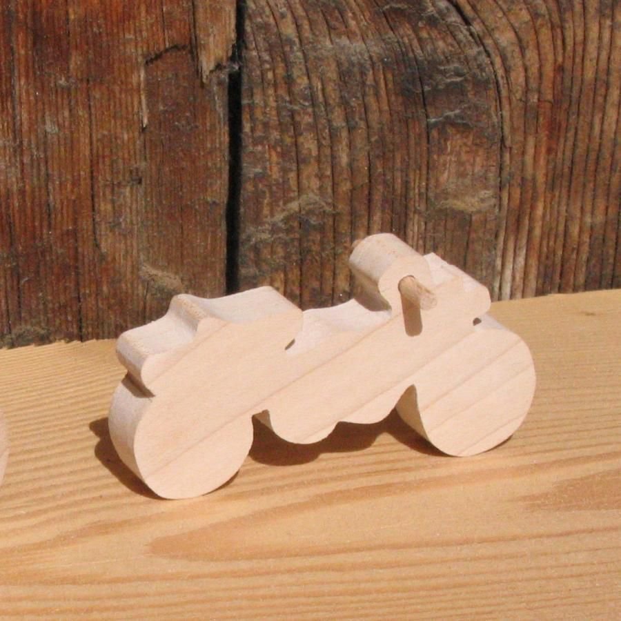 Beeldje Moto kruis in hout