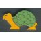 Schildpad beeldje in massief hout, handgemaakt