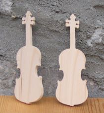 Beeldje vioolstift lg 9cm ep 3mm bruiloftsthema muziek, handgemaakt