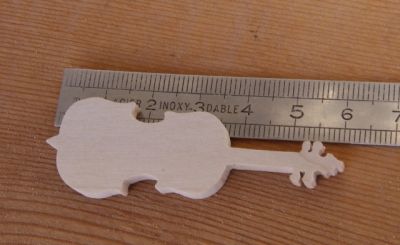 Cello figuurtje hg 6cm massief hout handgemaakte versiering scrapbooking muziek