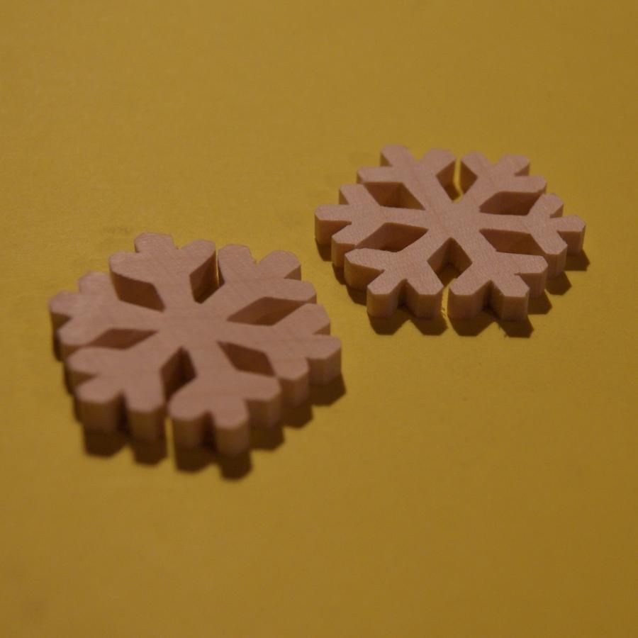 6 takken sneeuwvlok, kerstversiering, om te versieren, massief hout, esdoorn