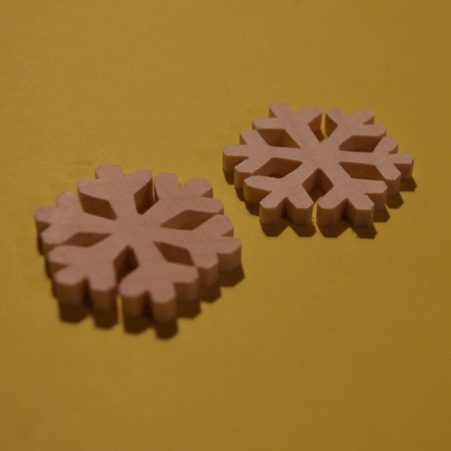 6 takken sneeuwvlok, kerstversiering, om te versieren, massief hout, esdoorn