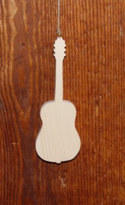 Houten gitaar 15cm decoratie muziek